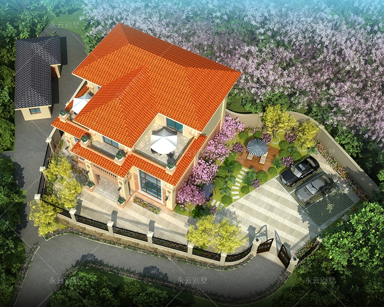 【實地設(shè)計】婁底張總(帶傳統(tǒng)堂屋)客廳挑高簡歐式私人別墅帶庭院設(shè)計
